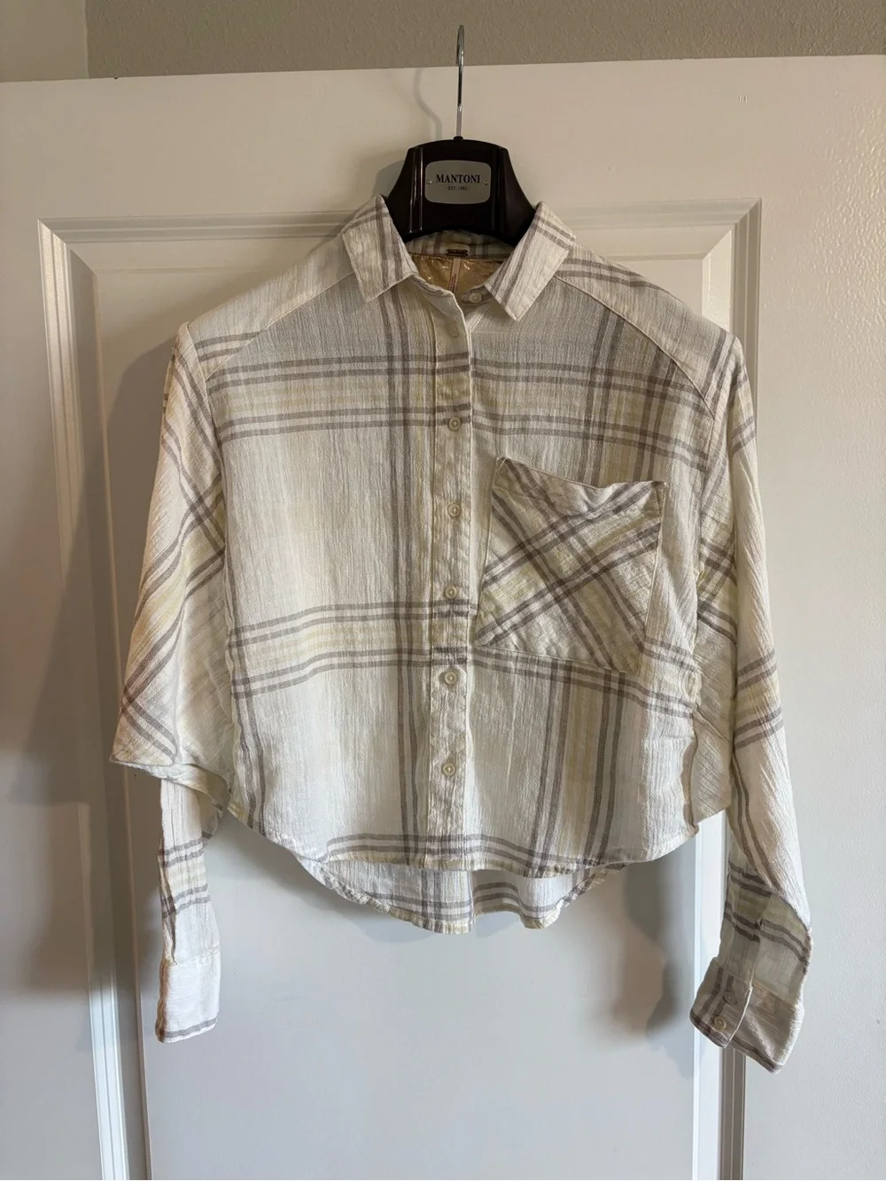 NWOT Free People Paradise Garden Cropped Cutie Button Up Shirt - Picture 6 of 9